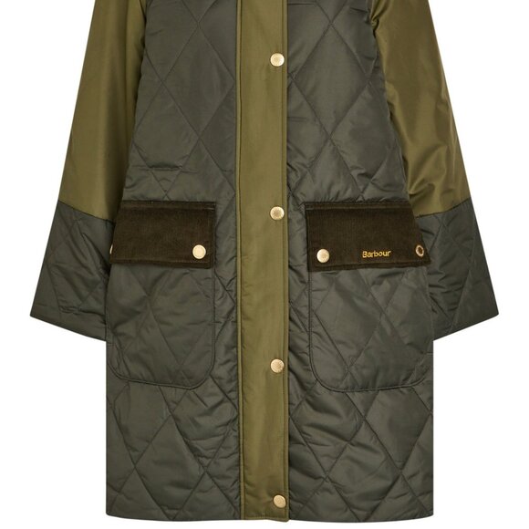 Barbour Elspeth women Quilted puffer Coat Authentic olive green US 10 UK 14 NWT - Picture 4 of 4